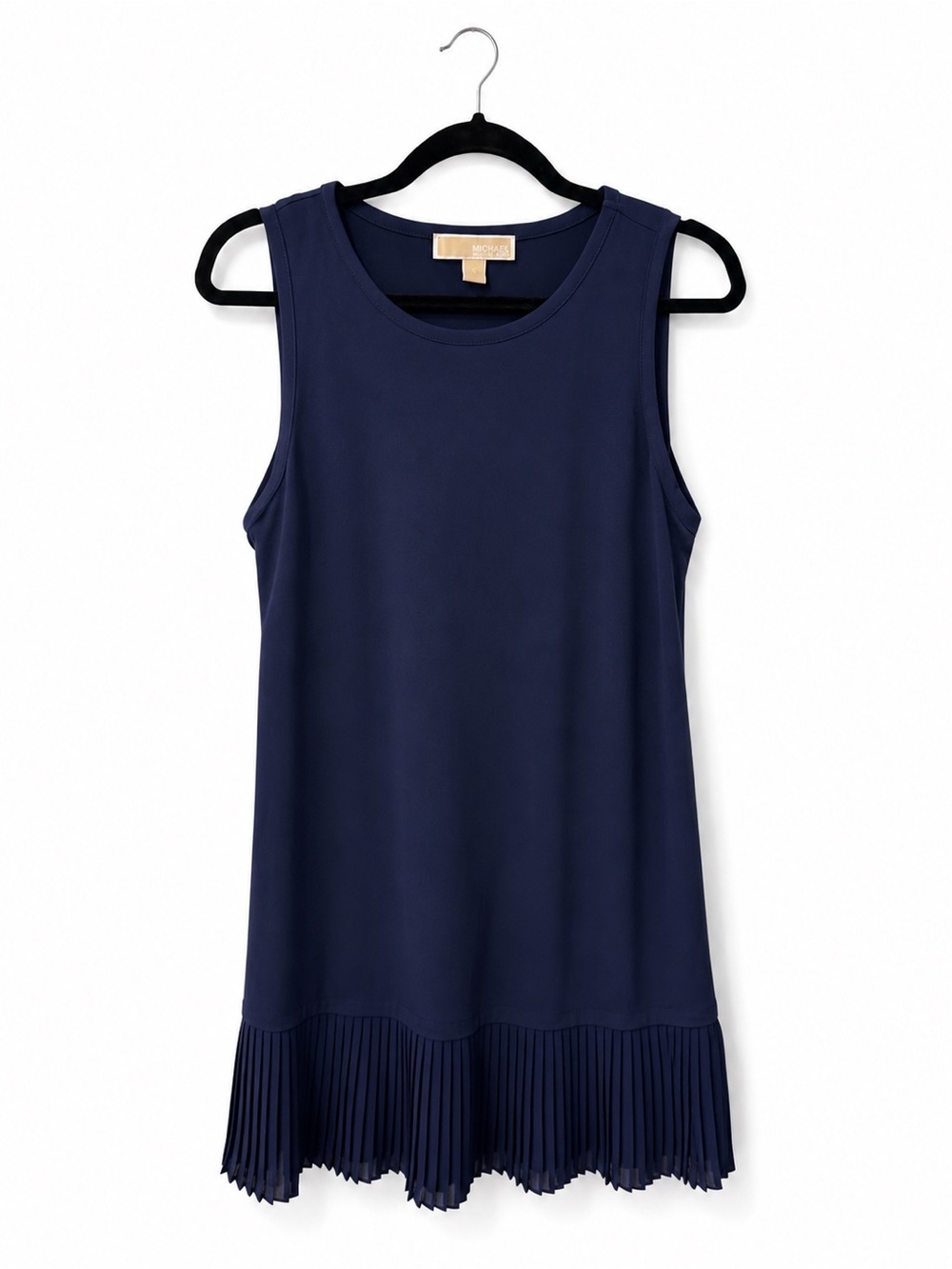 MICHAEL Michael Kors medium Navy Sleeveless Pleated-Hem Tank dress - Picture 1 of 7